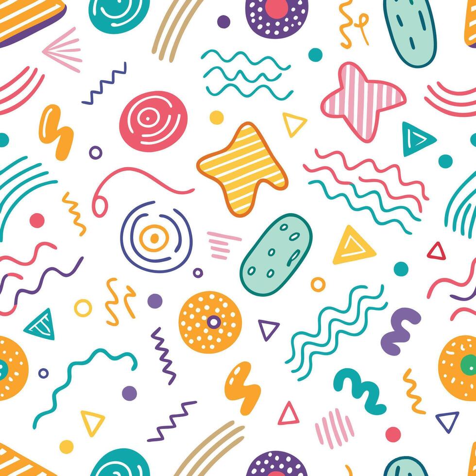 seamless pattern with ON A WHITE BACKGROUND colorful background vector
