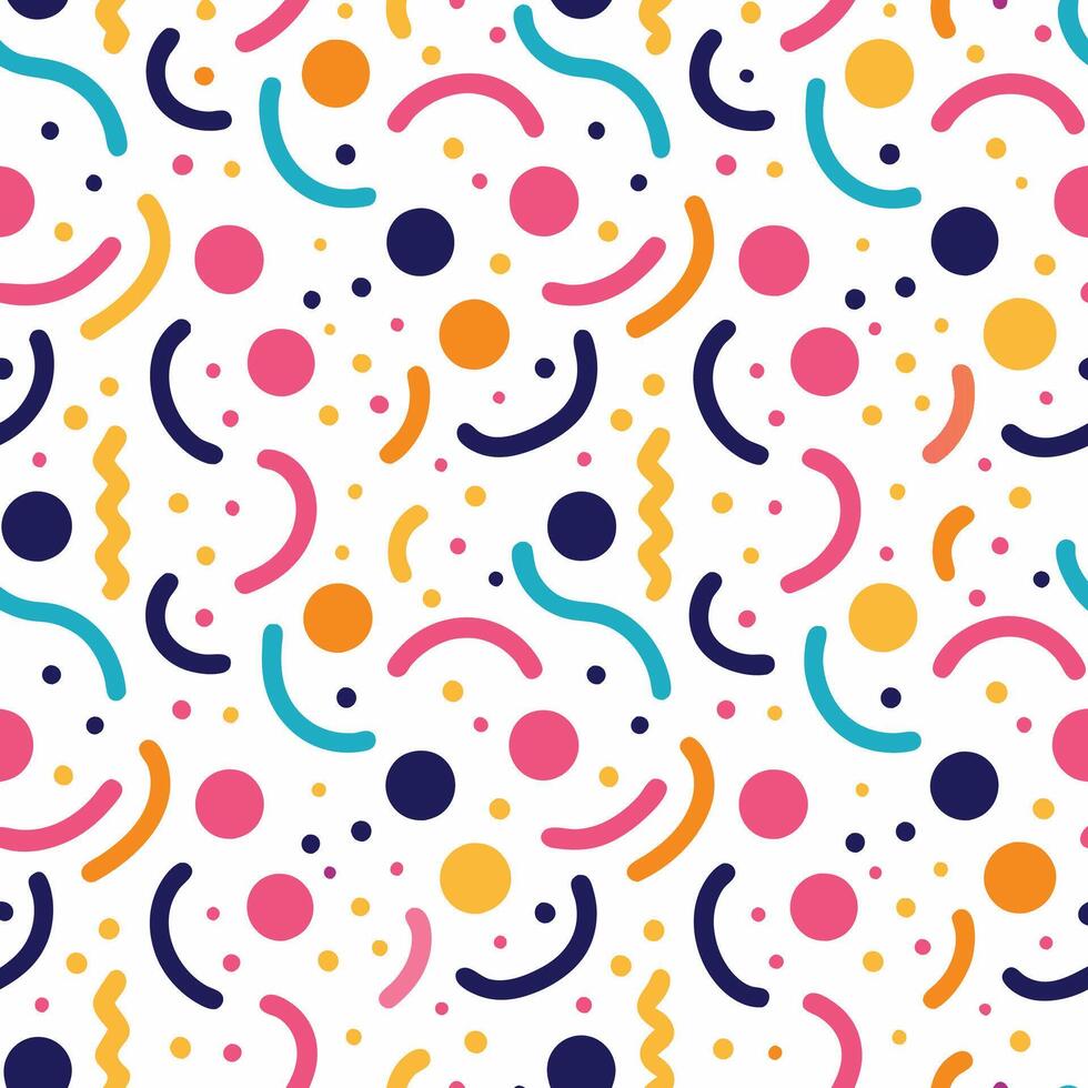 a colorful pattern with shapes circles white background vector