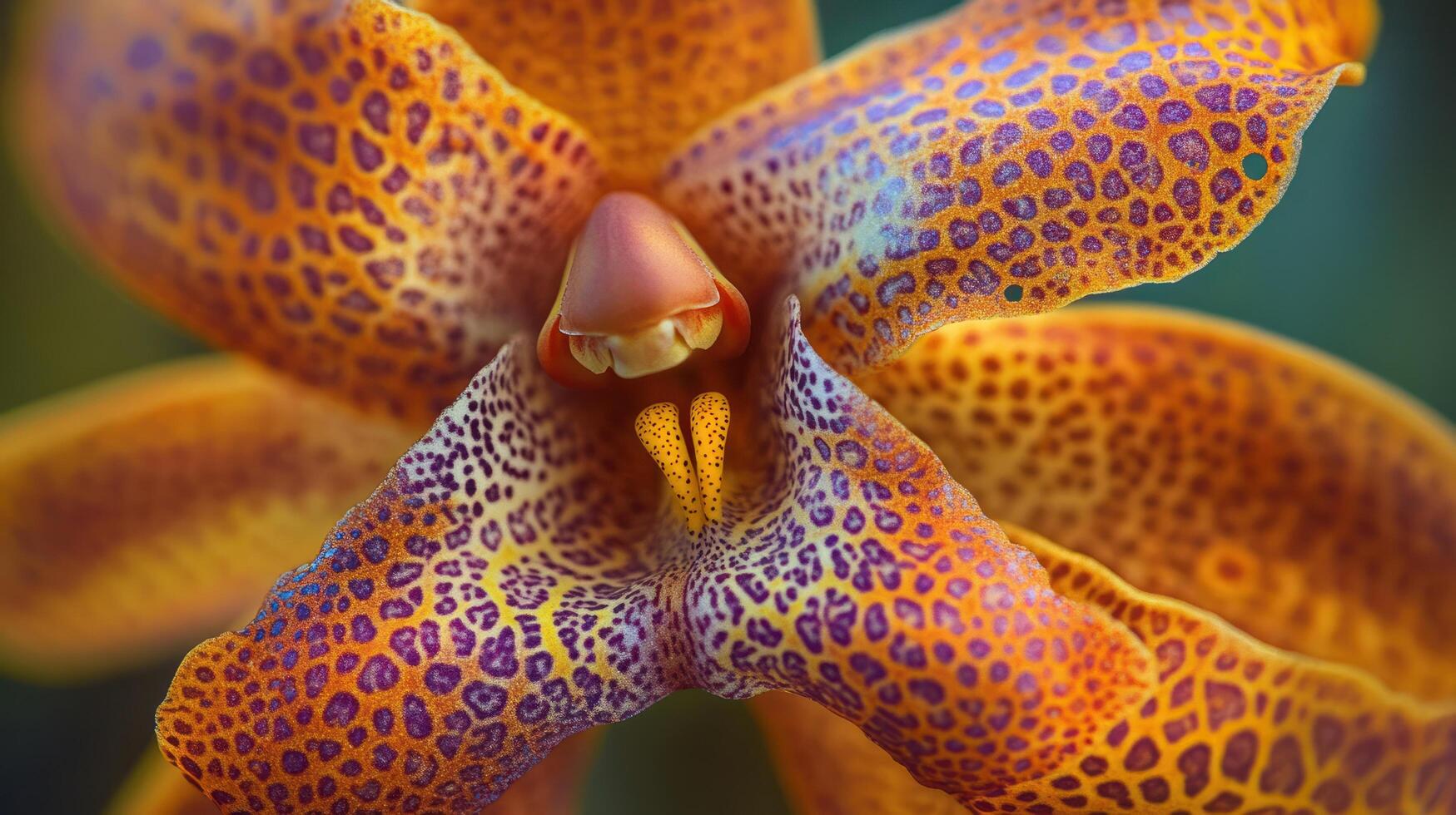 Close-up of a Leopard Print Orchid Flower photo