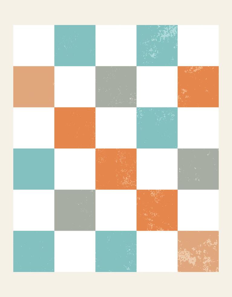 Vintage Checkered Grid with Texture vector