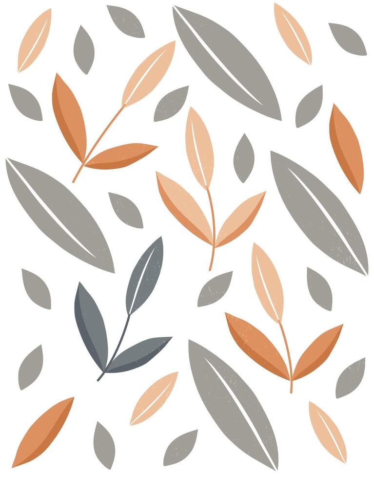Minimalist Botanical Leaves Pattern Background vector