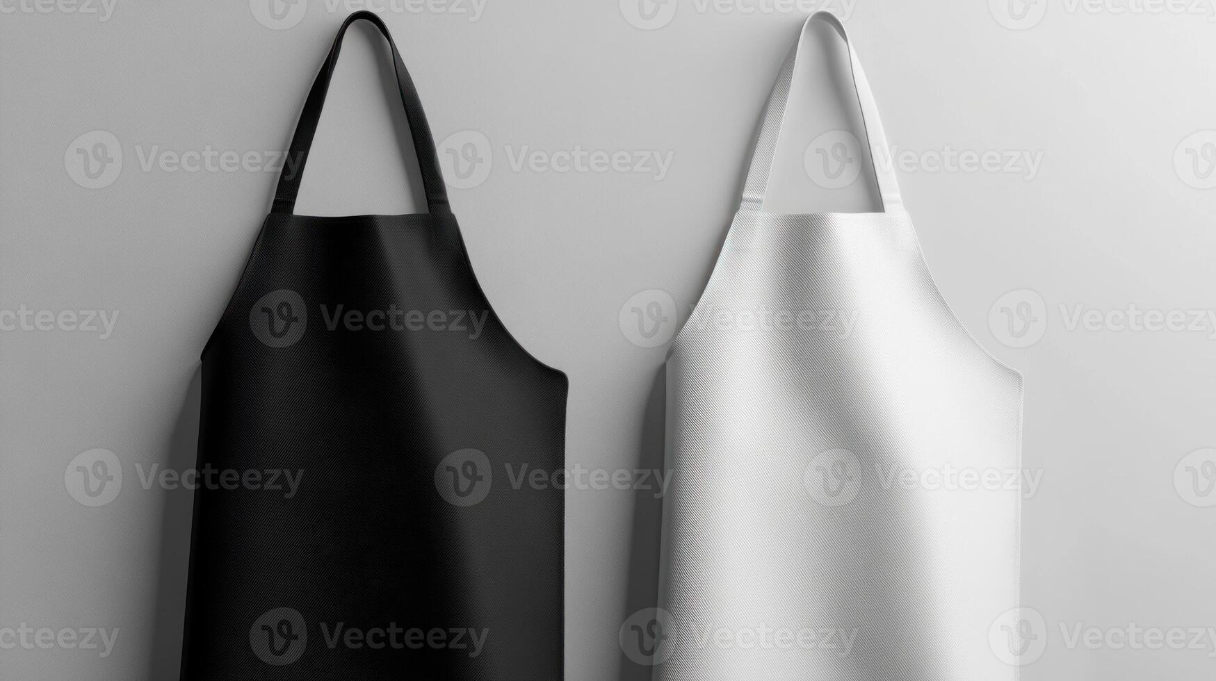 Black and White Aprons Hanging on a Wall photo