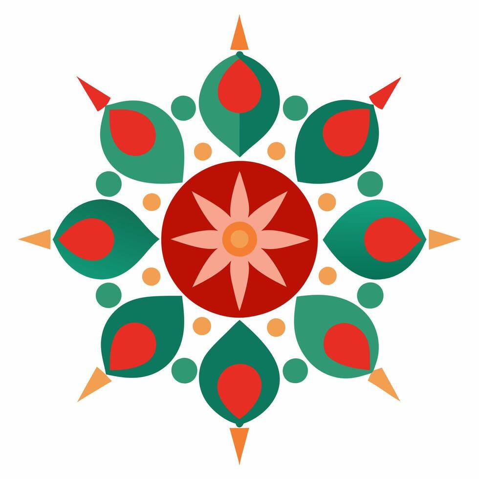 Christmas Bauble Mandala Pattern Design vector