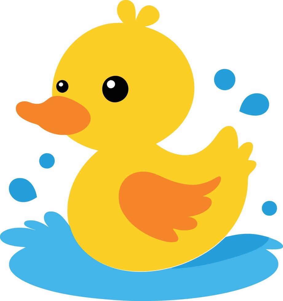 Charming Duckling Splashing in Water Illustration vector