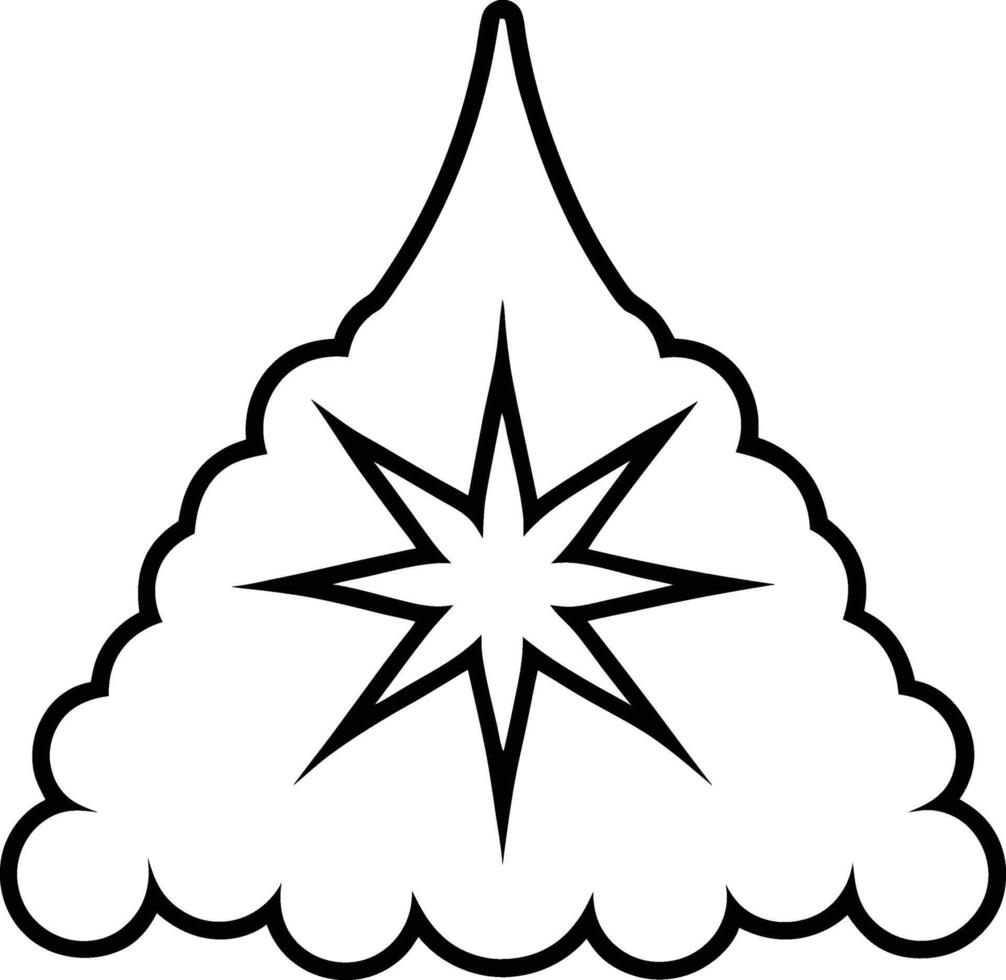Angelic Snowdrift Design Elegant Line Art Illustration vector