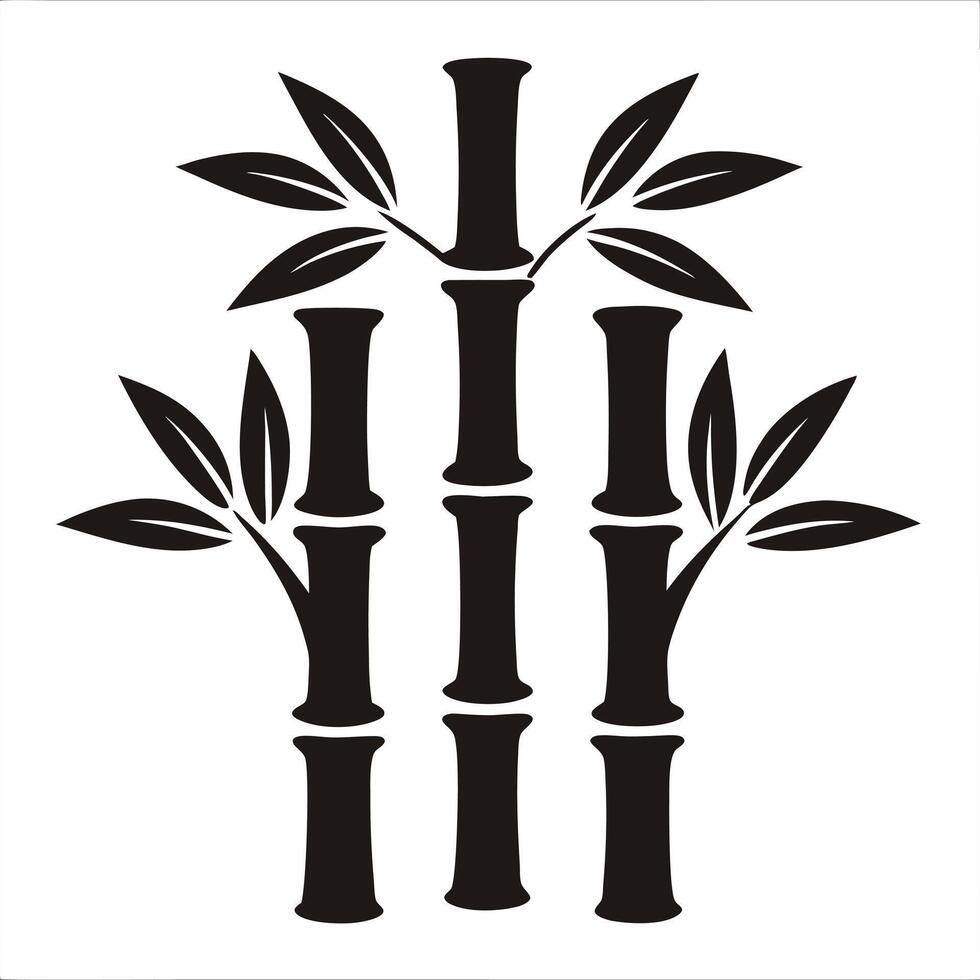 Bamboo Stalks Simple and Elegant Green Botanical Art vector