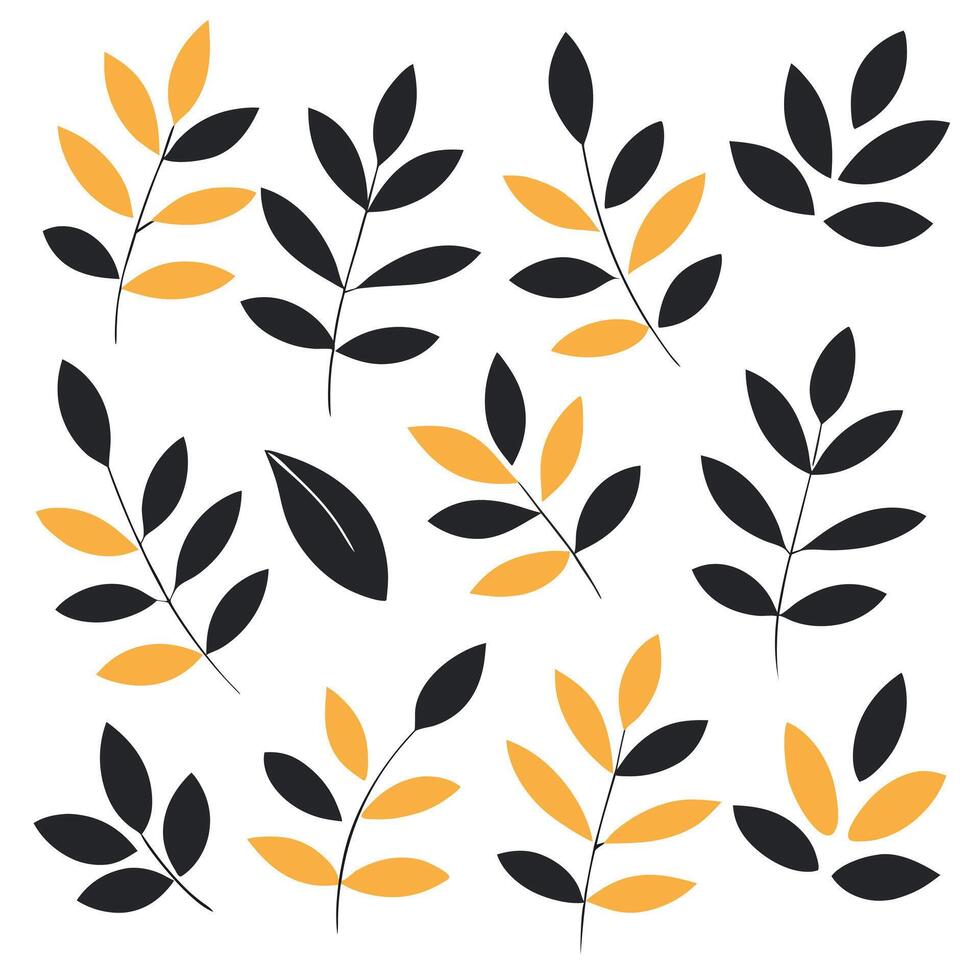 Seamless Black and White Leaf Pattern Minimalist Design vector