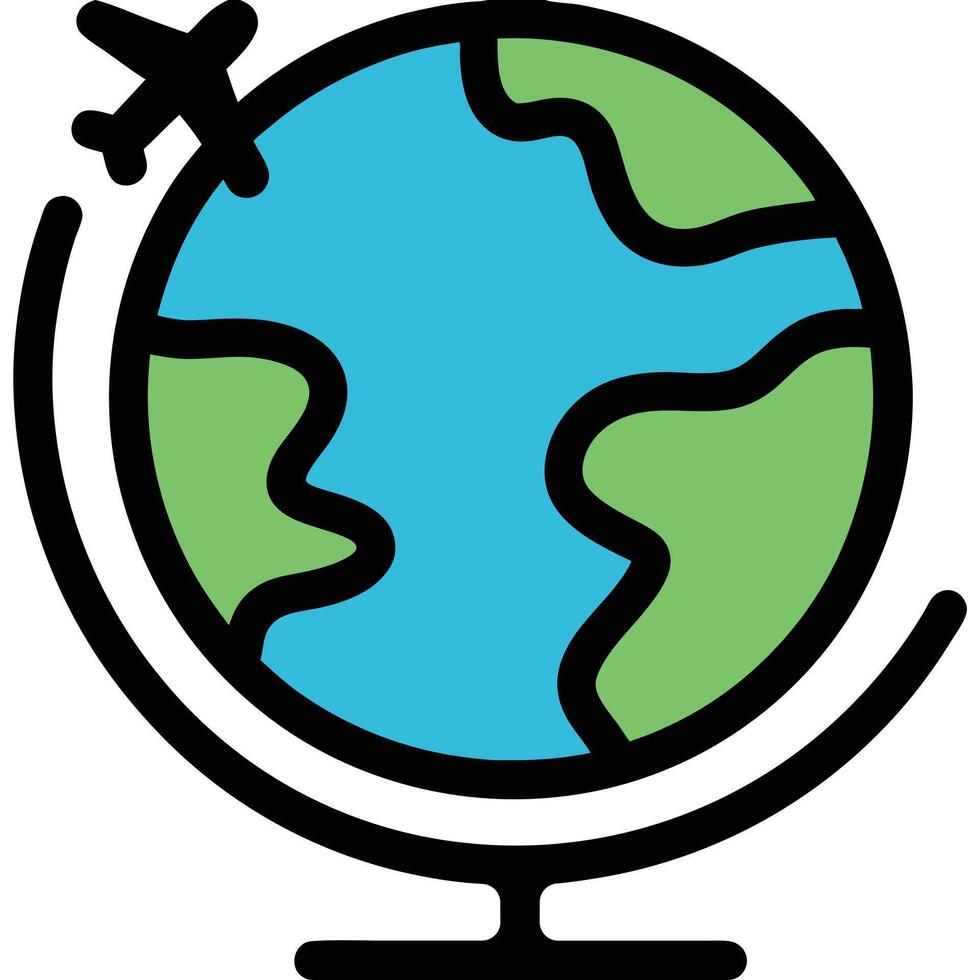 Stylized Globe Design with Simplified World Map Illustration vector