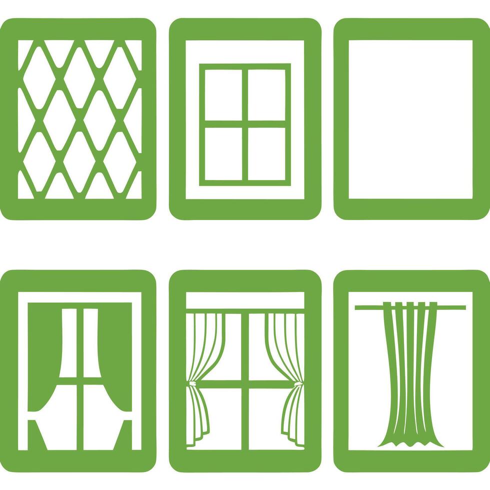 Window Curtains Stylish Drapery Styles for Interior Design vector