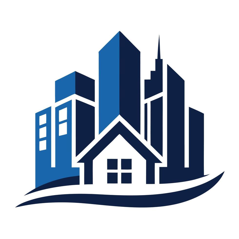 Sleek Real Estate Logo Design Modern Urban Architecture vector