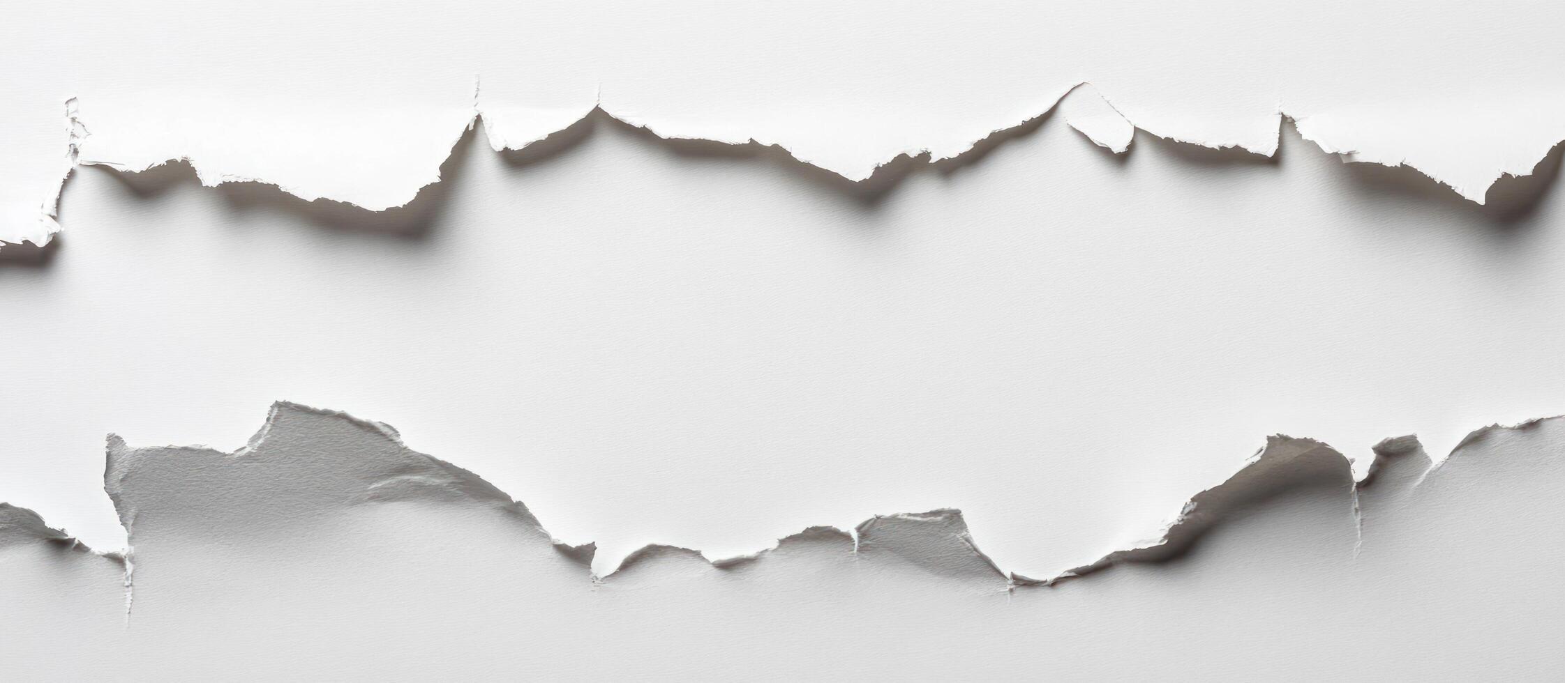 Torn White Paper with a Gap in the Middle photo