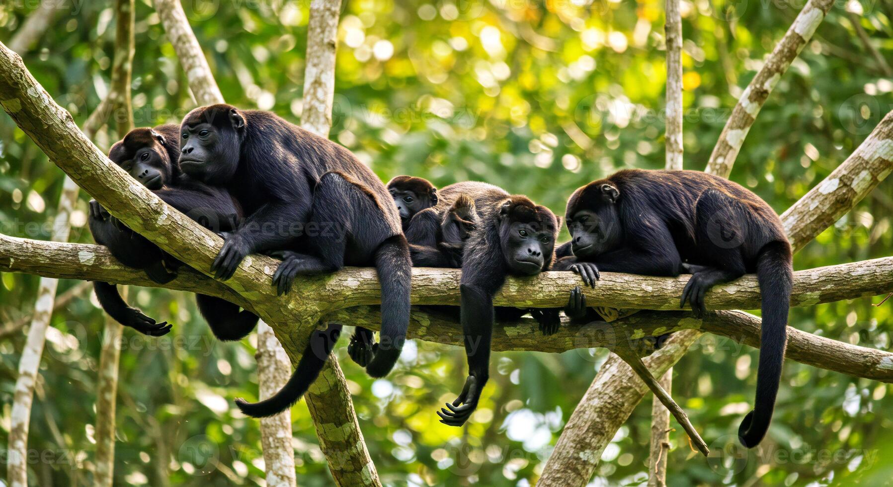 Howler monkeys in the amazon rainforest photo