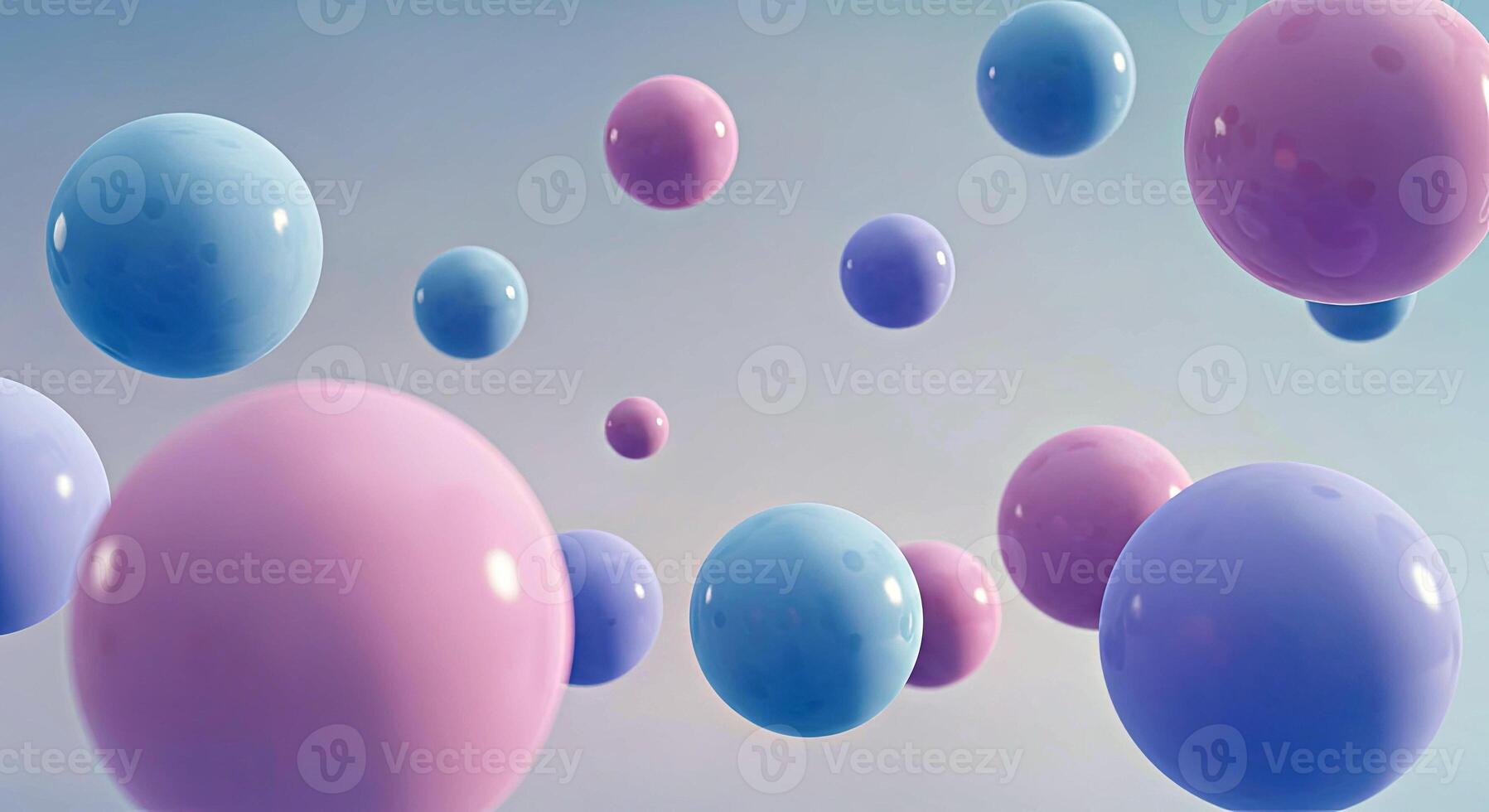 A group of pink and blue balloons floating in the air photo