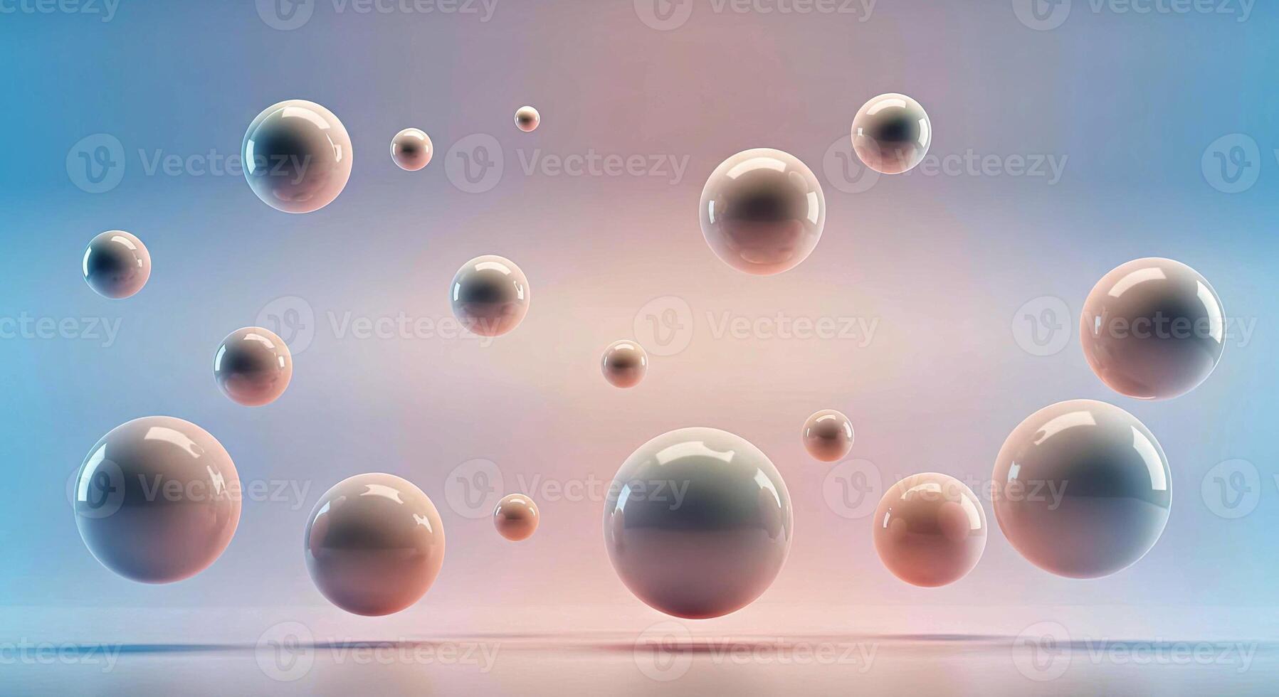 A group of white balls floating in the air photo