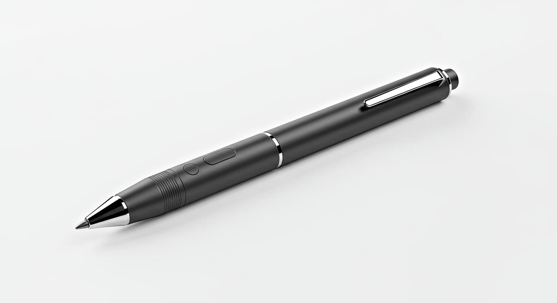 A pen with a black tip on a white surface photo