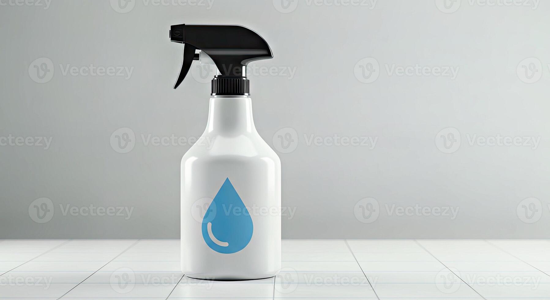 A bottle of water with a sprayer on top photo