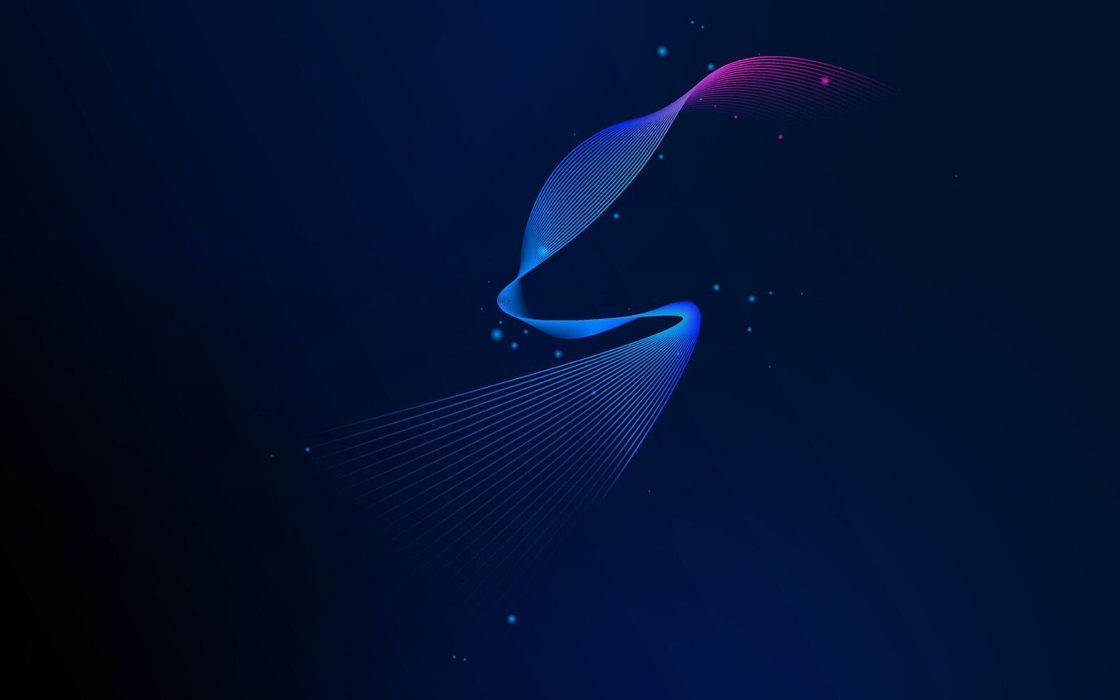 Abstract neon wave background purple pink light backdrop vector