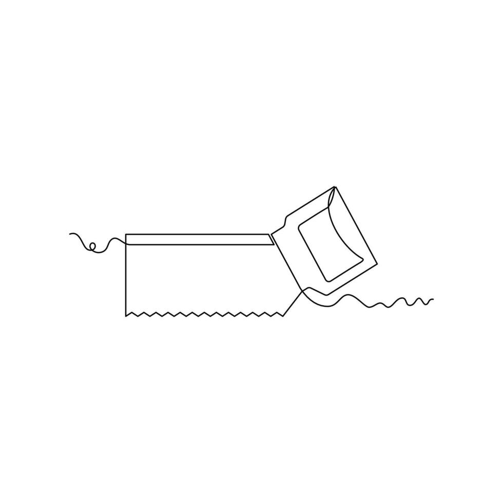 one line art Back Saw illustration. line art, one continuous line, simple, hand drawn and sketch style. for icons, symbols, signs or logos vector