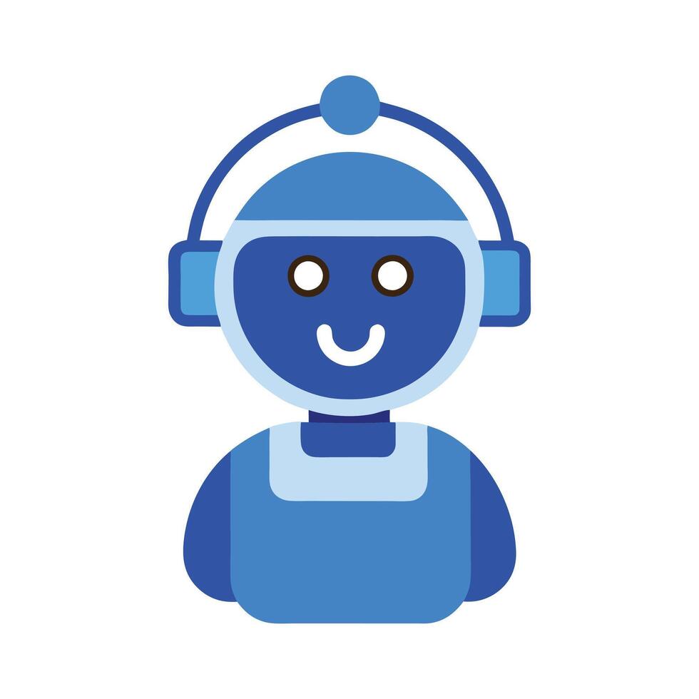 Friendly AI Robot Icon - Modern Illustration for Technology, Chatbot, and Futuristic Designs vector