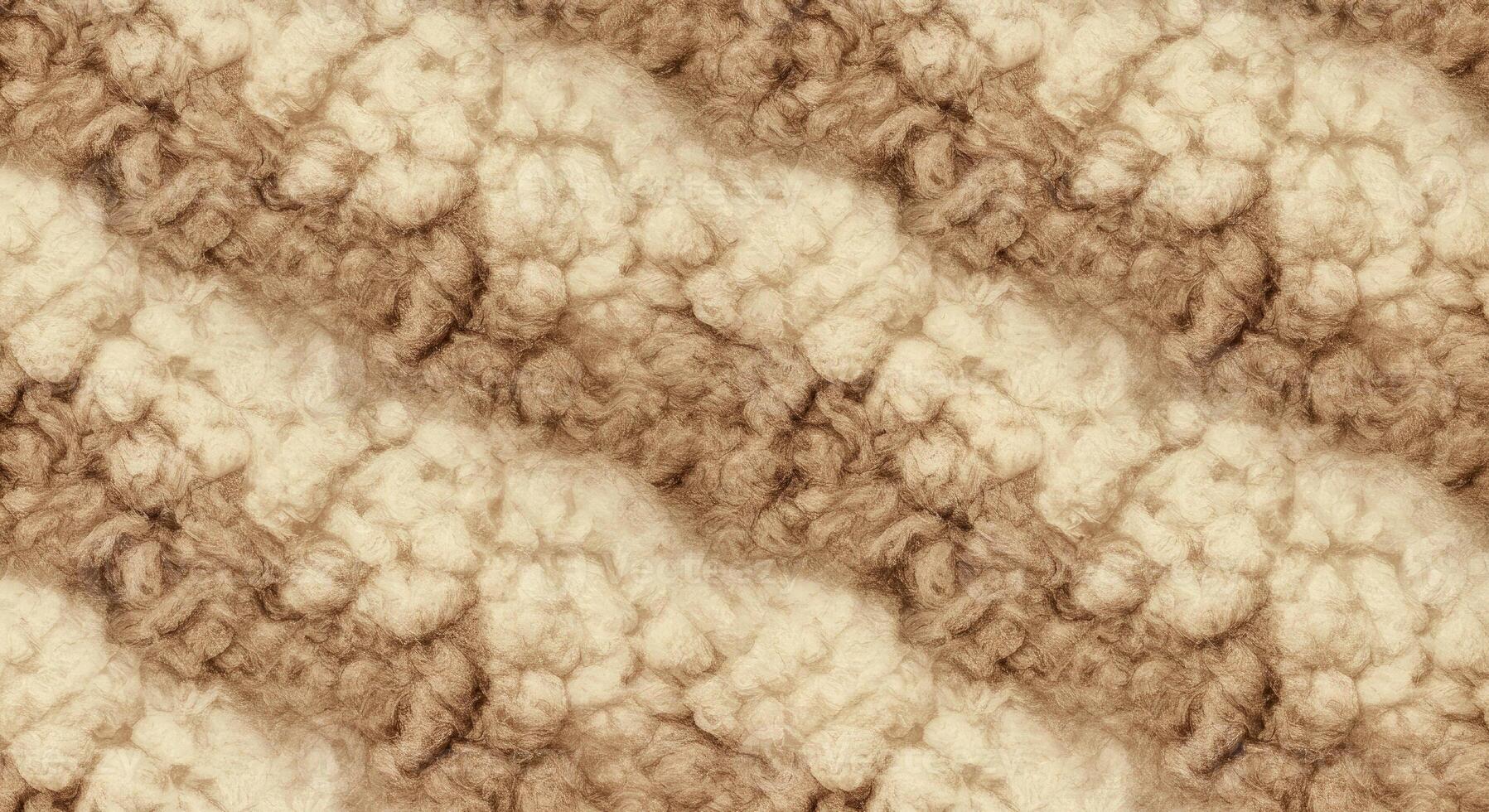A brown and white striped fabric with a pattern photo