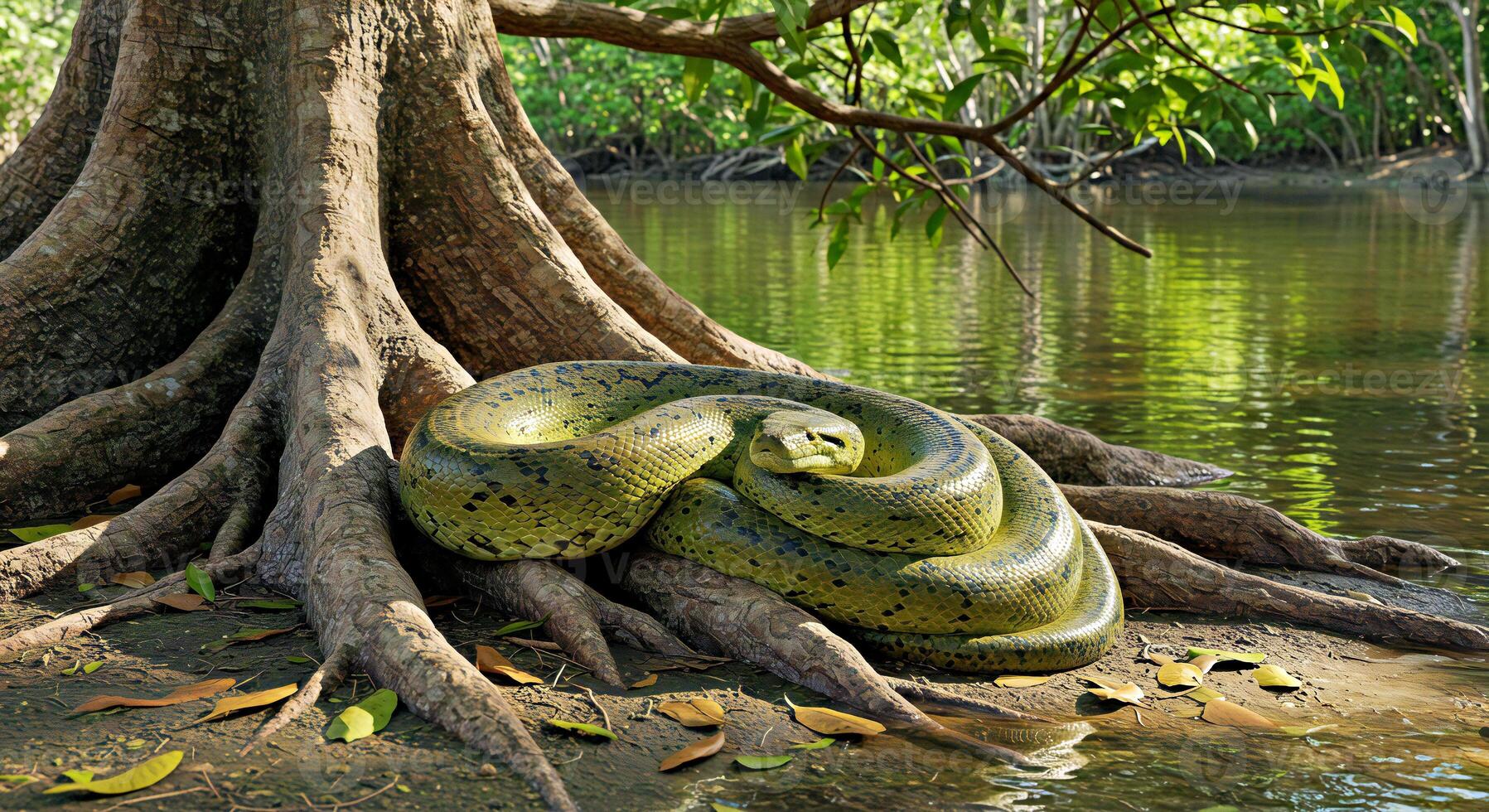 A large green snake photo