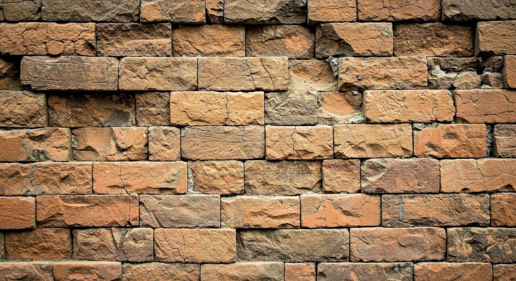 A brick wall with many different colors photo