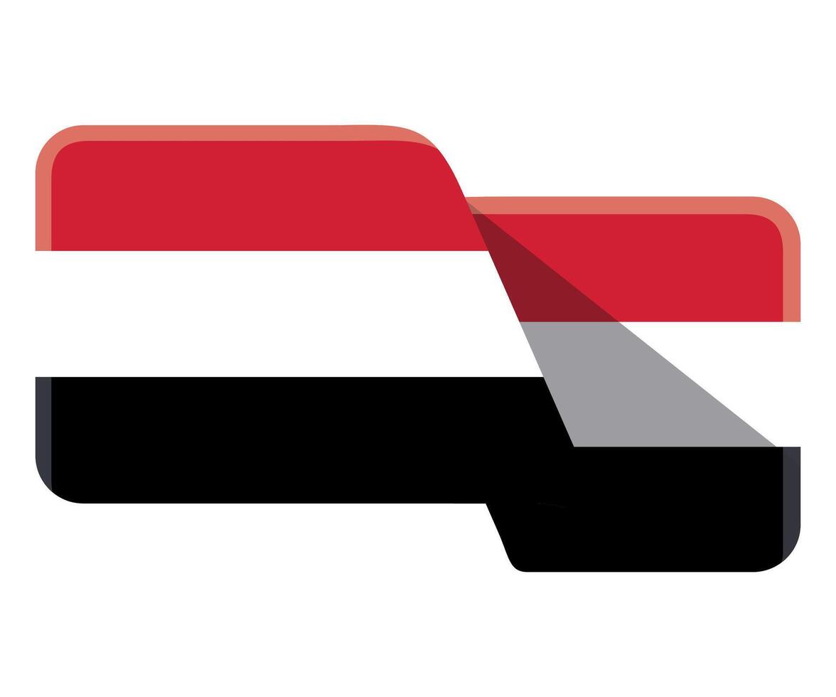 rectangular stylized national flag of Yemen on white background vector