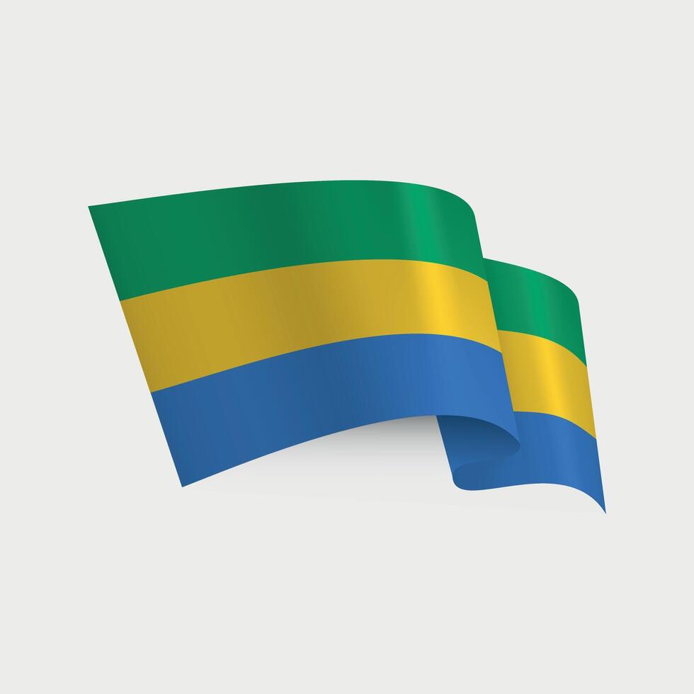 wavy national flag of Gabon isolated on white background vector