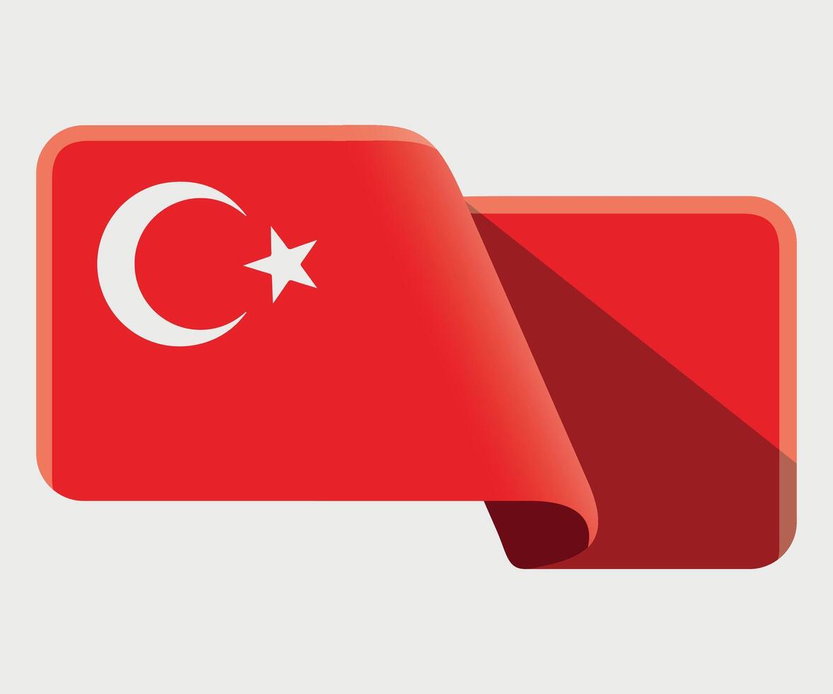 rectangular stylized national flag of Turkey on white background vector