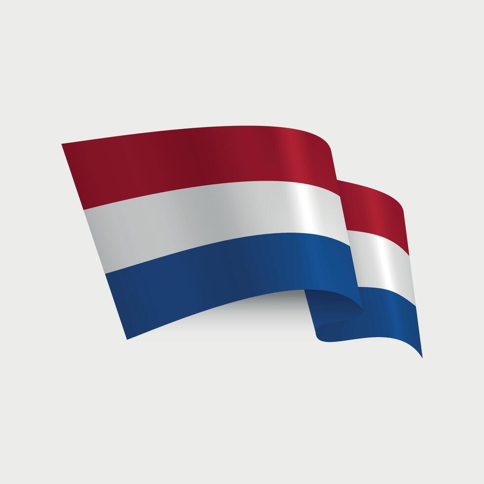 wavy national flag of Netherlands isolated on white background vector