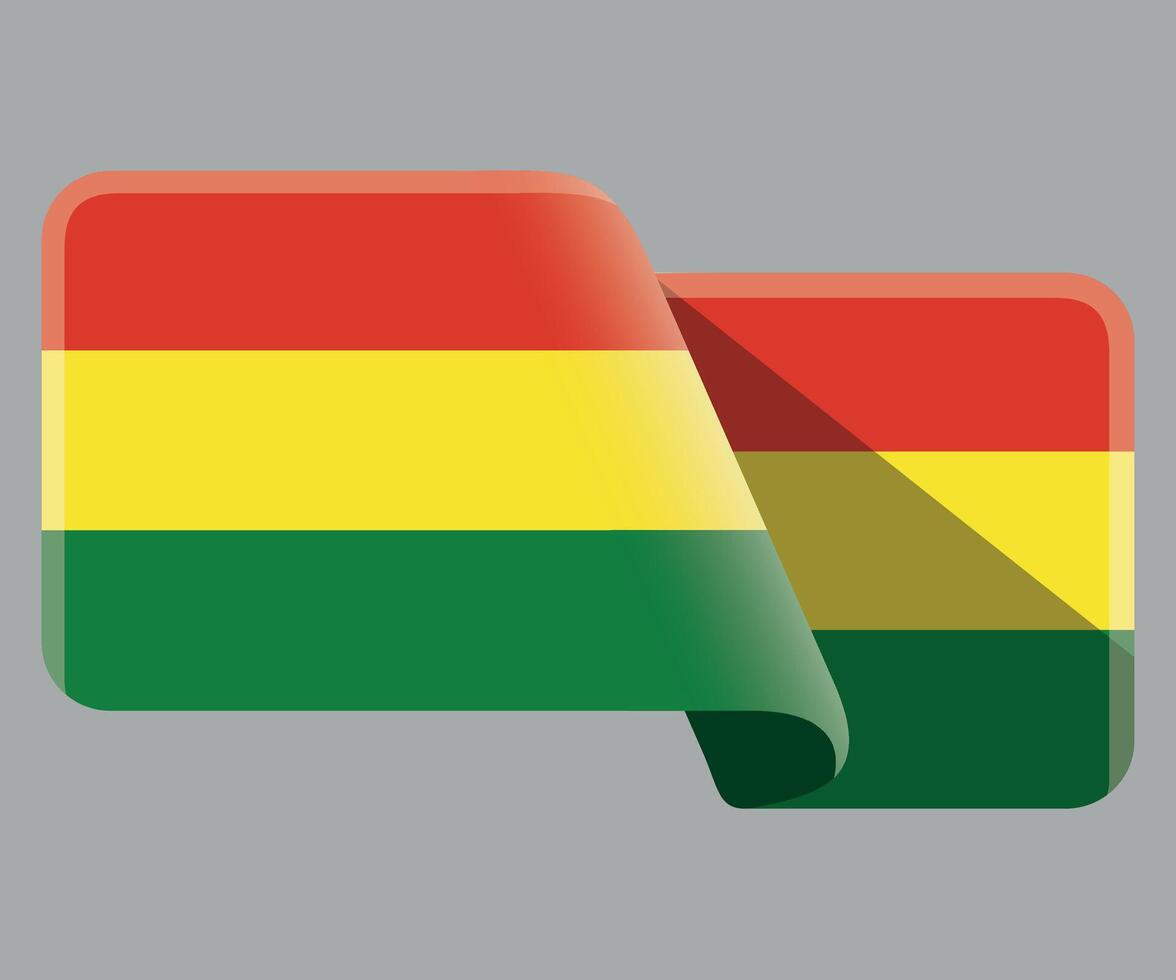 rectangular stylized national flag of Bolivia on white background vector