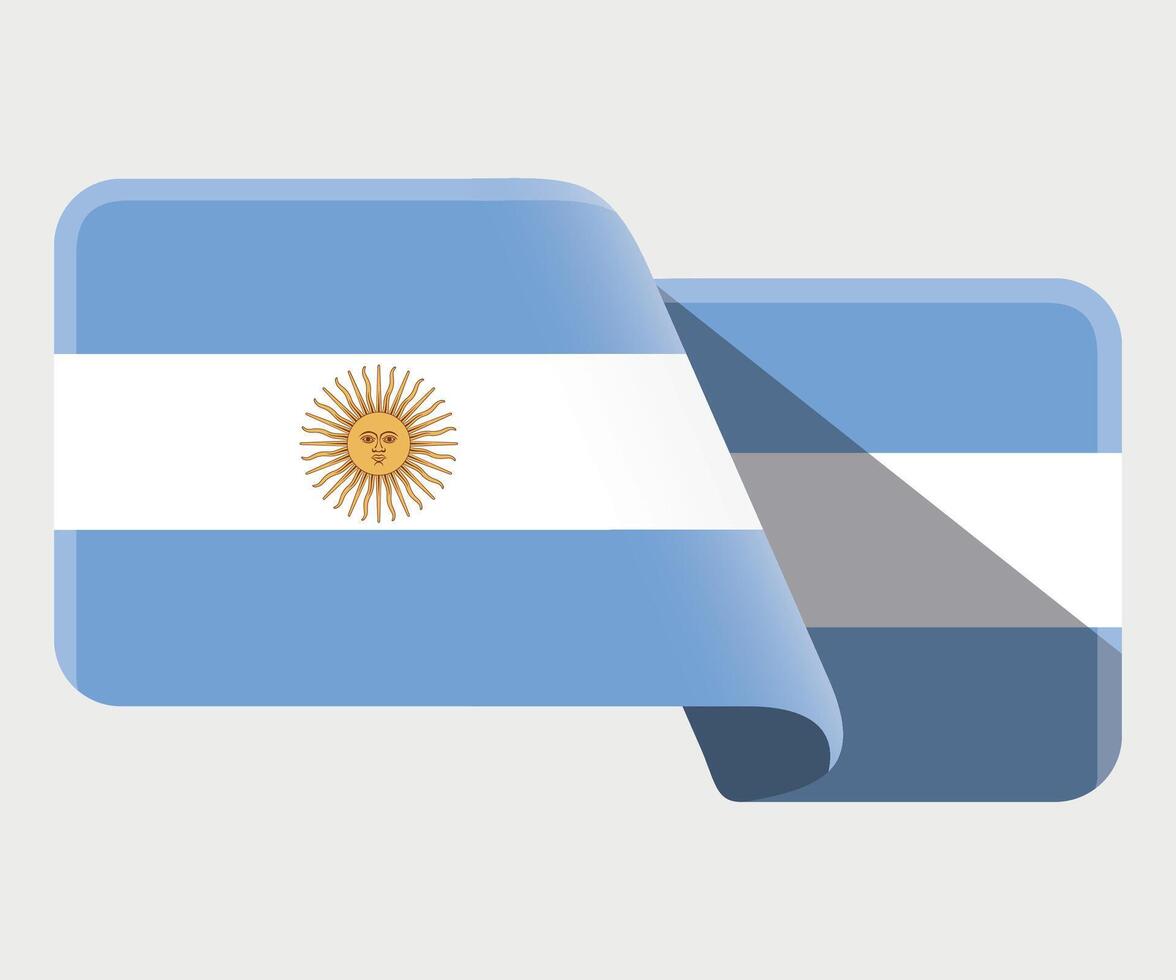 rectangular stylized national flag of Argentina on white background vector