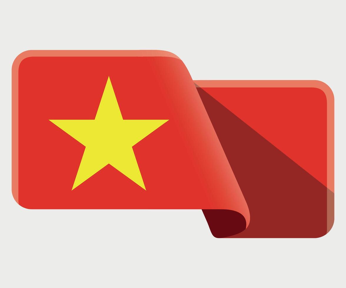 rectangular stylized national flag of Vietnam on white background vector