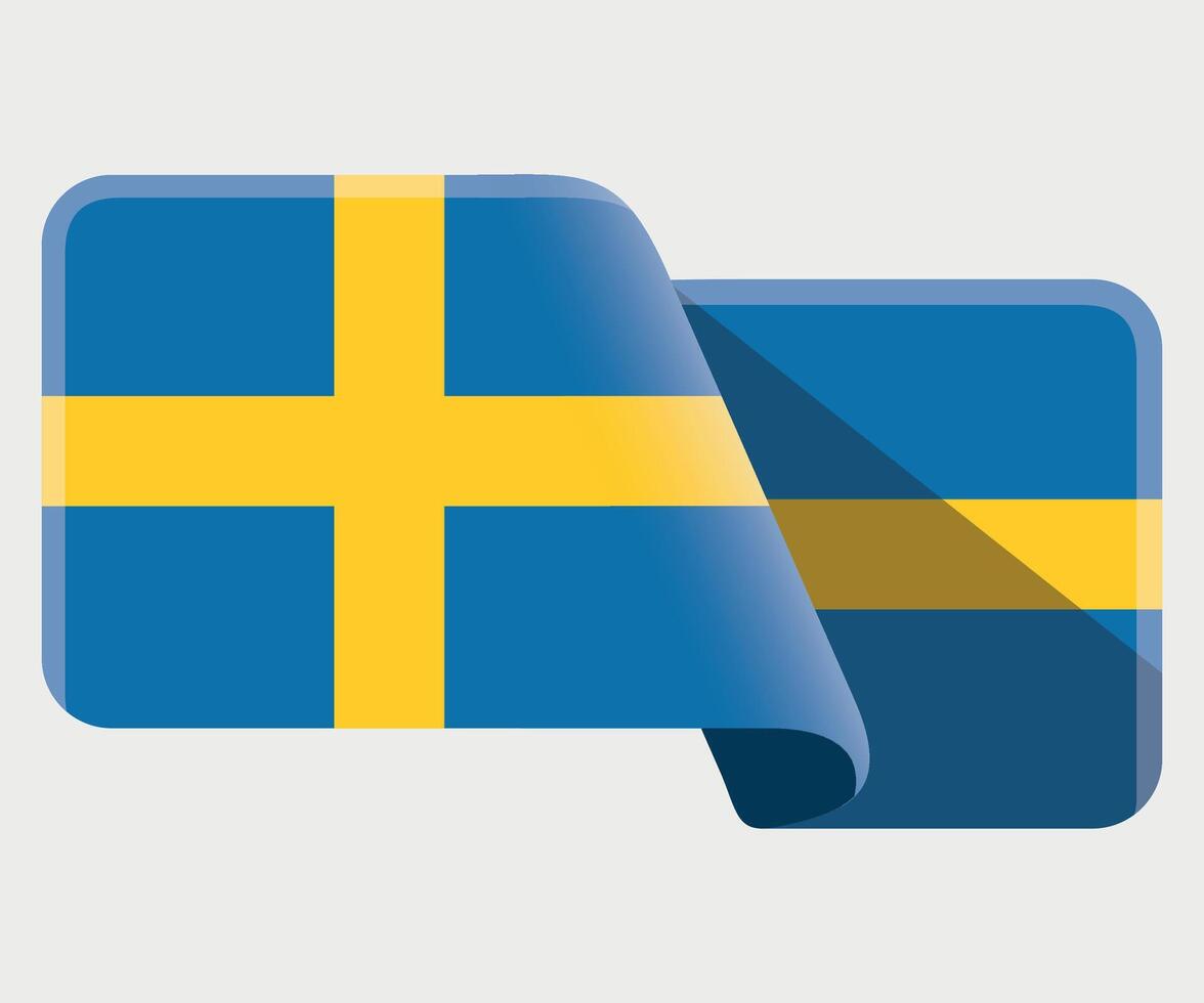 rectangular stylized national flag of Sweden on white background vector