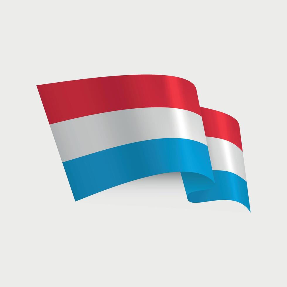 wavy national flag of Luxembourg isolated on white background vector