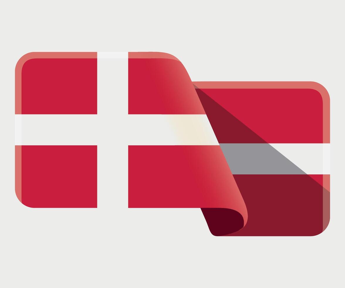 rectangular stylized national flag of Denmark on white background vector