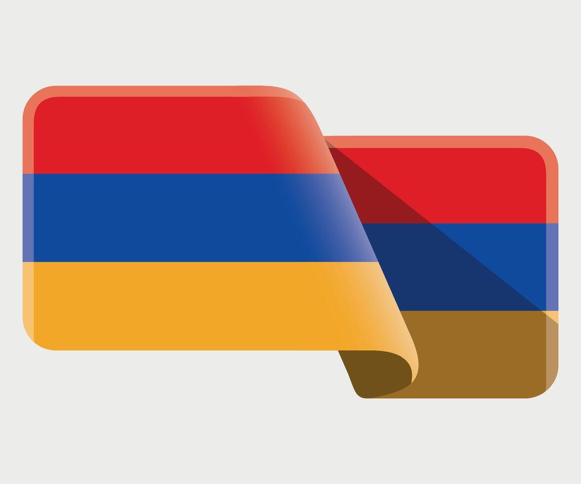 rectangular stylized national flag of Armenia on white background vector
