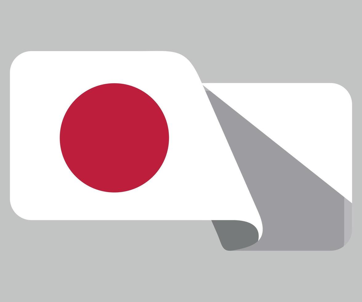 rectangular stylized national flag of Japan on white background vector