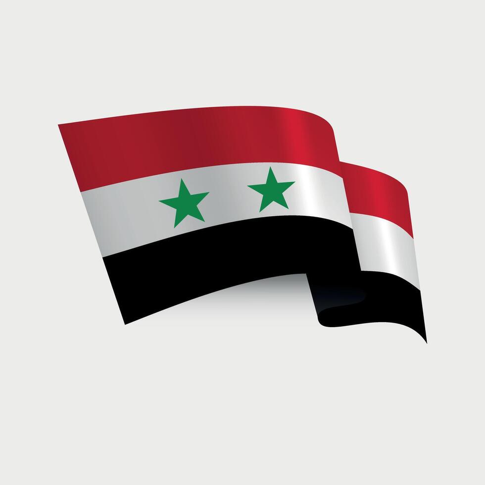 wavy national flag of Syria isolated on white background vector