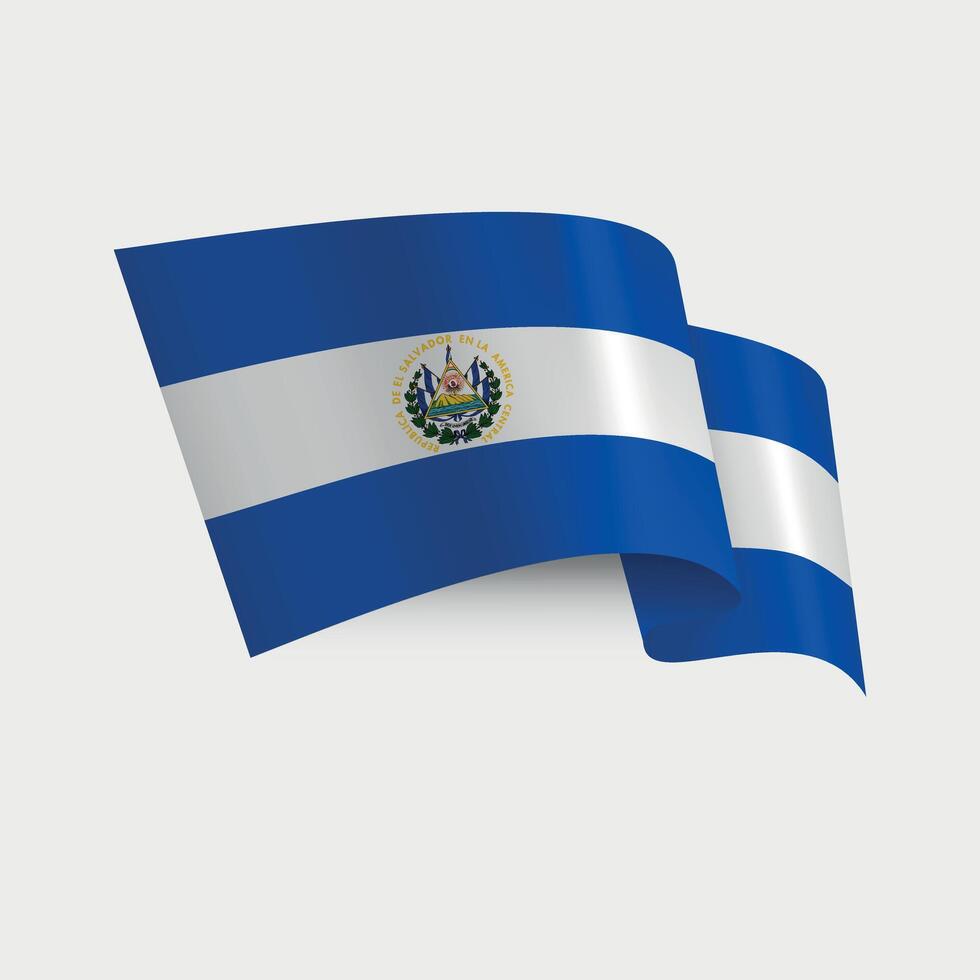 wavy national flag of Salvador isolated on white background vector