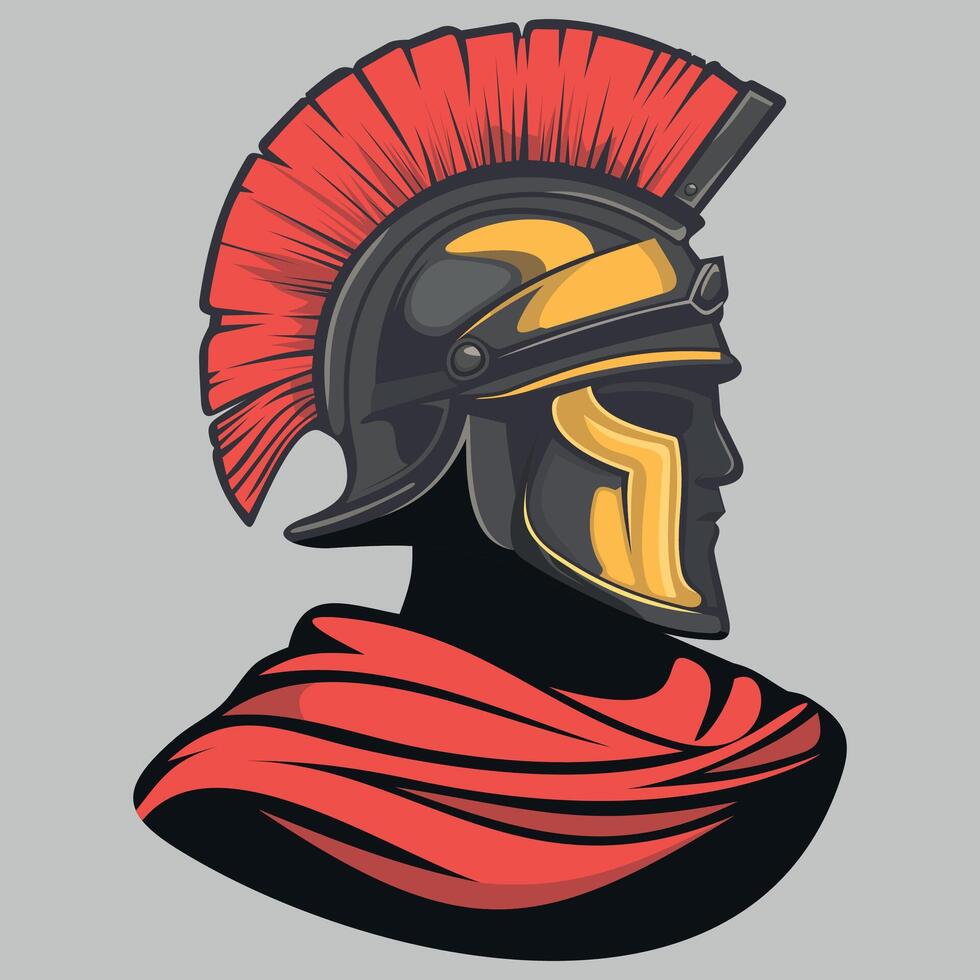 bust in ancient roman helmet for roman legionary isolated on white background vector