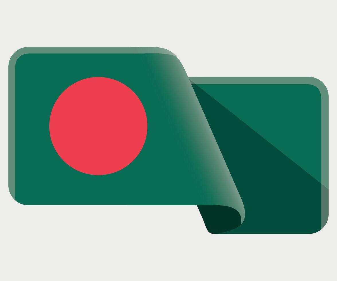 rectangular stylized national flag of Bangladesh on white background vector