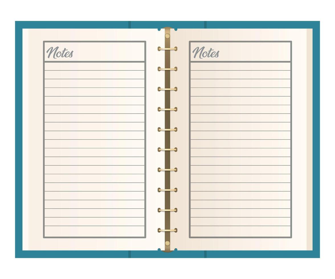 weekly notebook planner in a cage on a white background vector