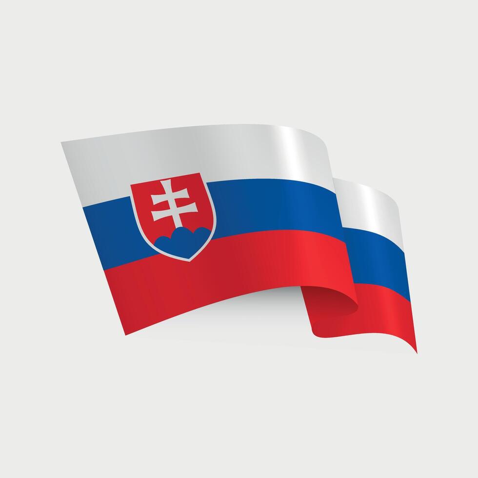 wavy national flag of Slovakia isolated on white background vector