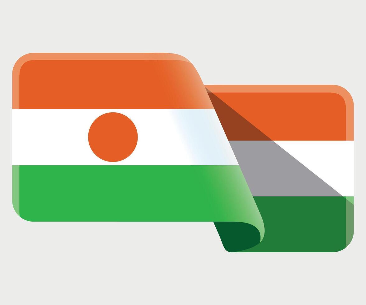 rectangular stylized national flag of Niger on white background vector