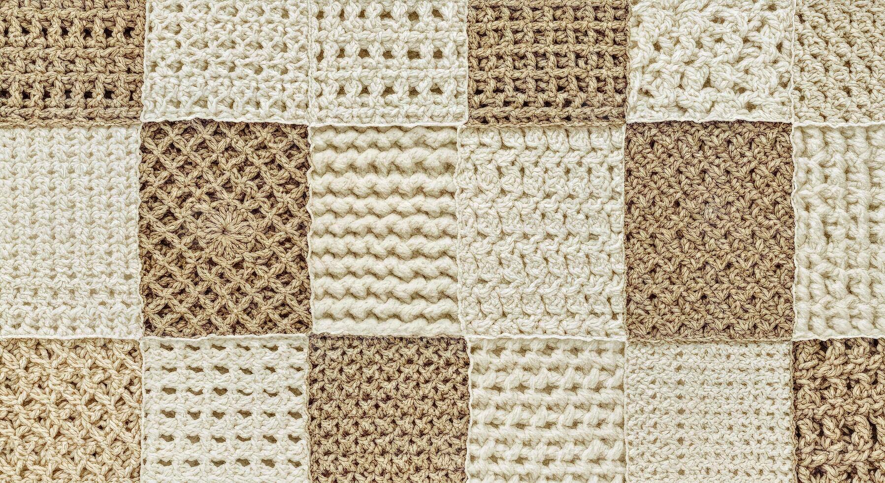 A close up of a crocheted blanket photo