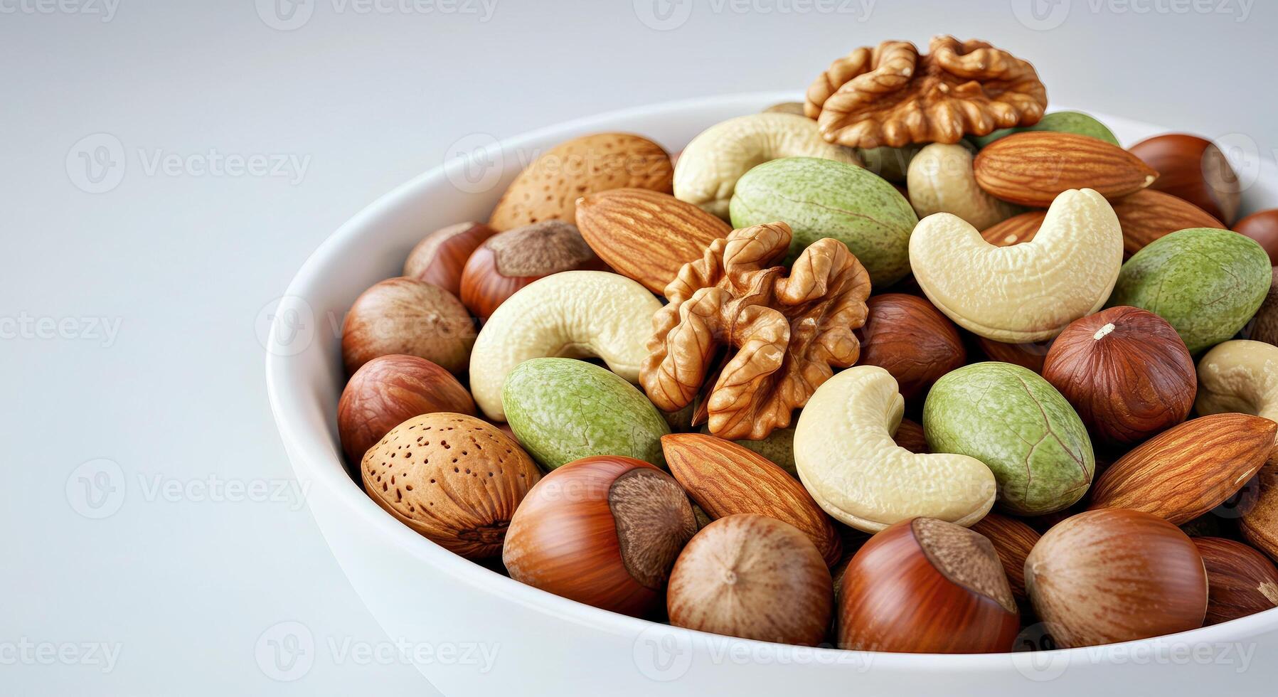Nutty mix of nuts in a bowl photo