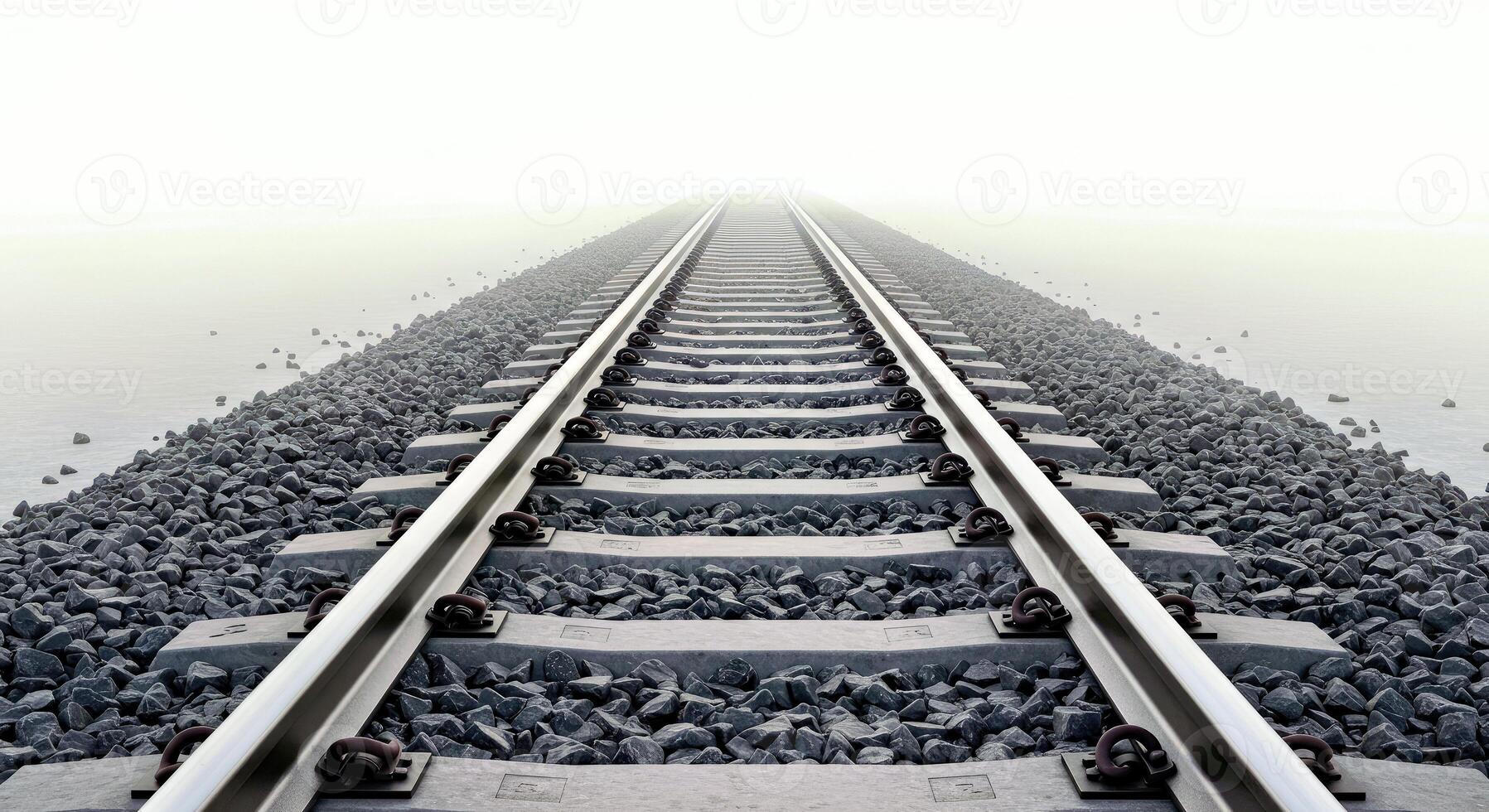 A railroad track with gravel and gravel on it photo