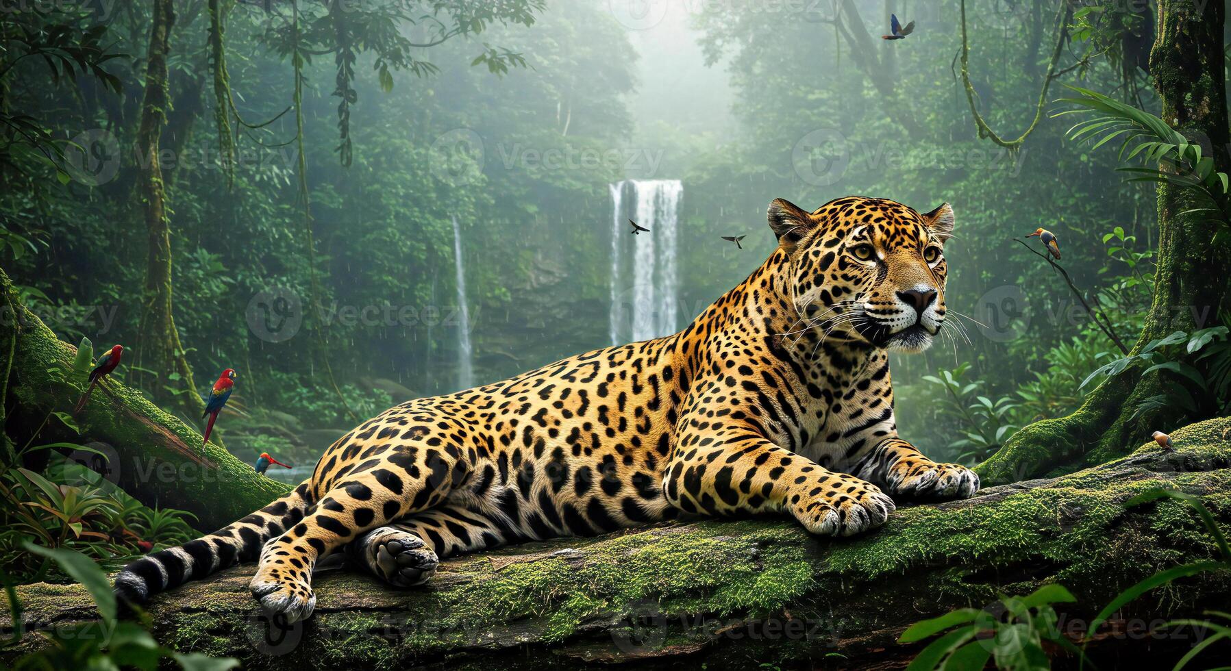 Jaguar in the jungle wallpaper photo
