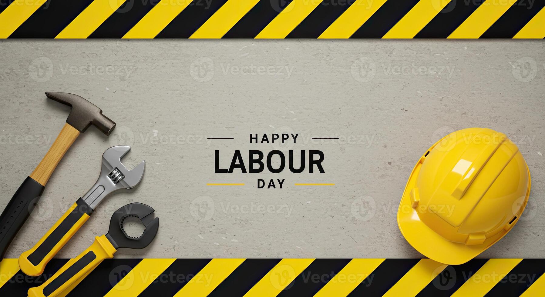 Happy labour day background with construction tools photo